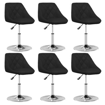 Gossi scaune de sufragerie, 6 buc., negru, piele ecologica