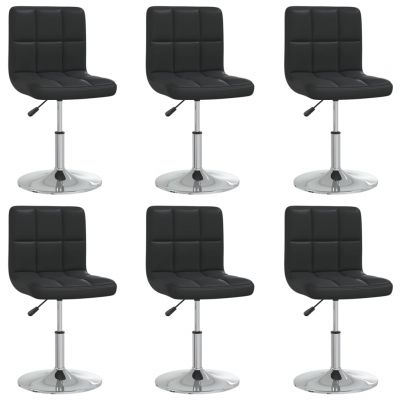 Gossi scaune de sufragerie, 6 buc., negru, piele ecologica