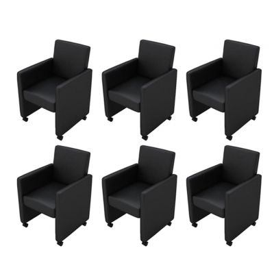 Gossi scaune de sufragerie, 6 buc., negru, piele ecologica