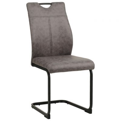 SCAUN CANTILEVER din metal, textil gri, negru