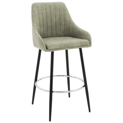 Scaun de bar Model Cody, Verde/Negru, 49x51x98 cm