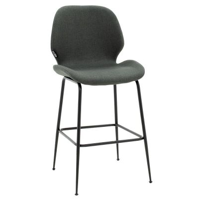 Scaun de bar Model Impel, Gri Inchis/Negru, 48x61x103 cm