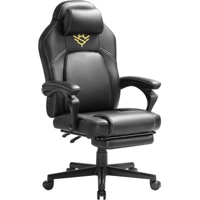 Scaun de gaming Songmics Negru 66.5x71x(119-128.5)cm