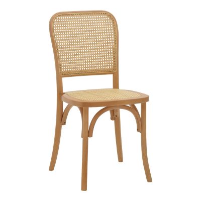 Scaun stivuibil Kalliope pakoworld lemn de fag Natural-ratan Natural 45x50x89cm