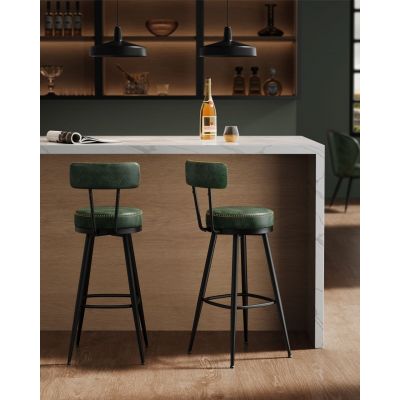Set 2 scaune de bar Vasagle Verde 56x56x101.5 cm