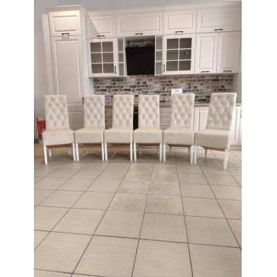SET 6 SCAUNE GLAMY CATIFEA CREM
