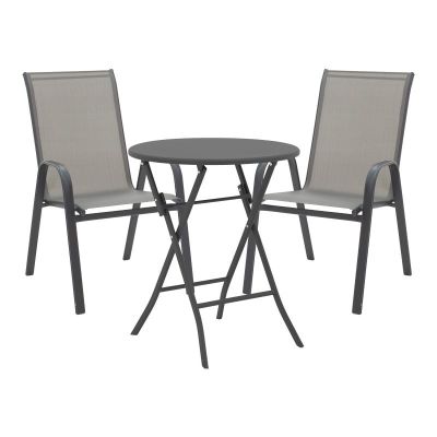 Set masă și scaune de exterior, 3 Piese, Model Albero-Calan, Antracit, D60x70 cm