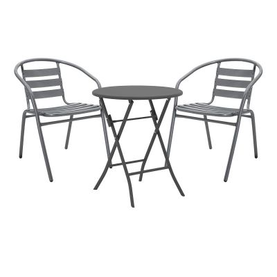 Set masă și scaune de exterior, 3 Piese, Model Albero-Tade, Antracit, D60x70 cm