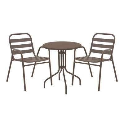 Set masă și scaune de exterior, 3 Piese, Model , Maro