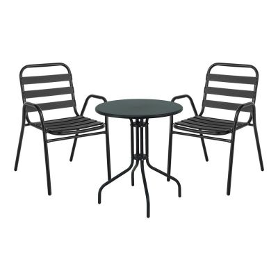 Set masă și scaune de exterior, 3 Piese, Model , Negru