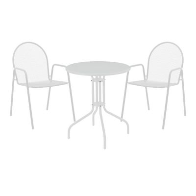 Set masă și scaune de exterior, 3 Piese, Model Vergo-Tarete, Alb