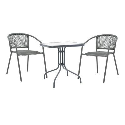 Set masă și scaune de exterior, 3 Piese, Model Watson-Lindaria, Antracit, 70x70x70 cm