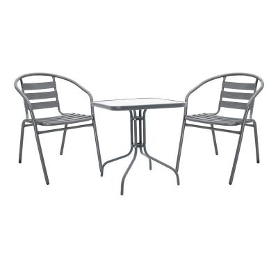 Set masă și scaune de exterior, 3 Piese, Model Watson-Tade, Antracit, 70x70x70 cm
