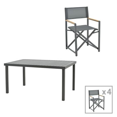 Set masă și scaune de exterior, 5 Piese, Model Mabu-Kliton, Antracit, 150x80x74 cm