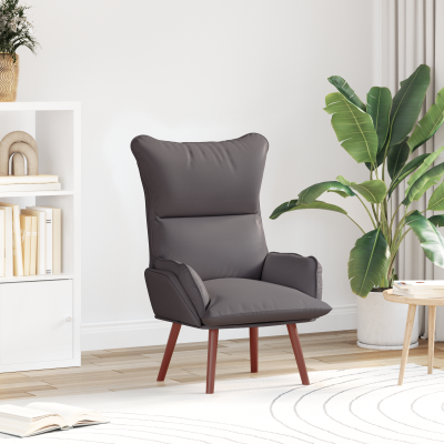 Fotoliu de relaxare Gossi gri din piele artificiala