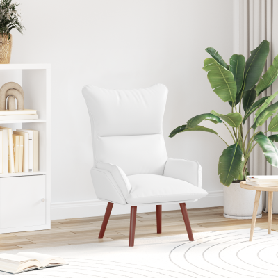 Fotoliu relaxant Gossi alb din piele artificiala
