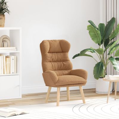 Fotoliu relaxant Gossi beige din material textil asemanator lanii