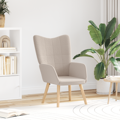Fotoliu relaxant Gossi gri deschis din material similar lana