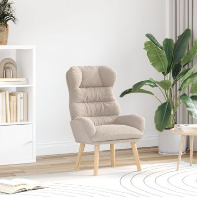 Fotoliu relaxant Gossi gri deschis din stofa asemanatoare lanii