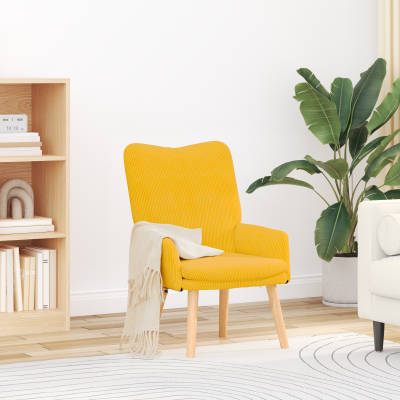 Fotoliu relaxant Gossi textil corduroy galben deschis