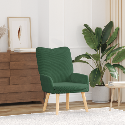 Fotoliul relaxant Gossi verde jungle din material corduroy