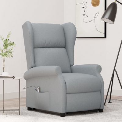 Gossi fotoliu cu ridicare, gri deschis, textil