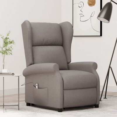 Gossi fotoliu cu ridicare, gri taupe, material textil