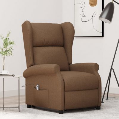 Gossi fotoliu cu ridicare, maro, material textil