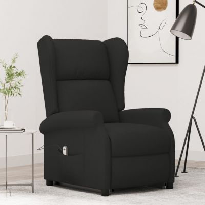 Gossi fotoliu cu ridicare, negru, material textil