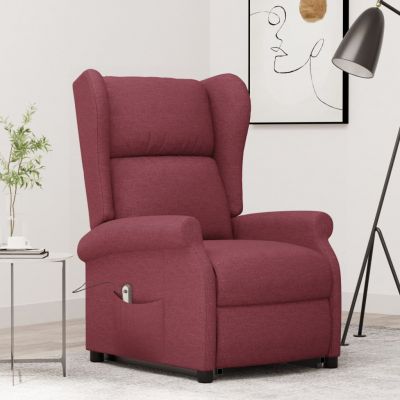 Gossi fotoliu cu ridicare, rosu vin, material textil