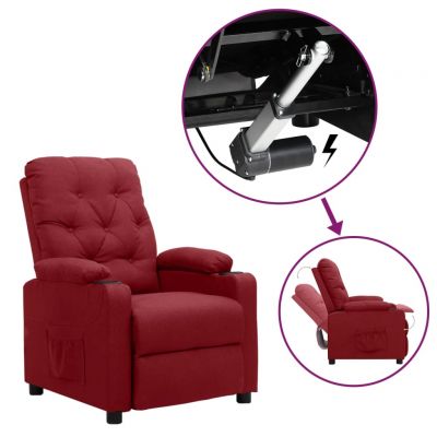Gossi fotoliu cu ridicare, rosu vin, material textil