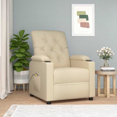 Gossi fotoliu de masaj, crem, material textil