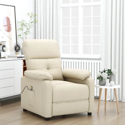 Gossi fotoliu de masaj, crem, material textil