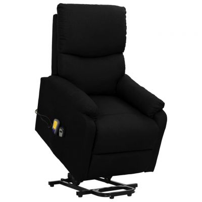 Gossi fotoliu de masaj cu ridicare, negru, material textil