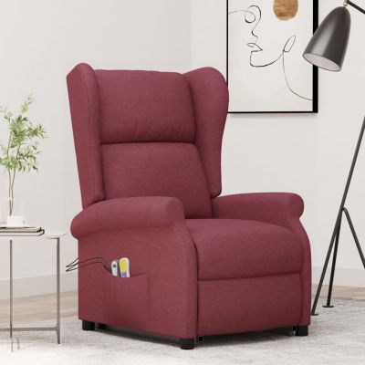 Gossi fotoliu de masaj cu ridicare, rosu vin, material textil