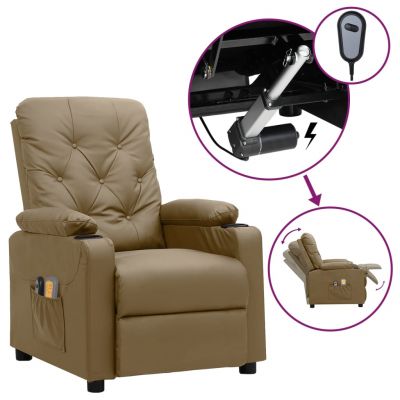 Gossi fotoliu de masaj electric, cappuccino, piele ecologica