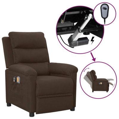 Gossi fotoliu de masaj electric, maro inchis, material textil