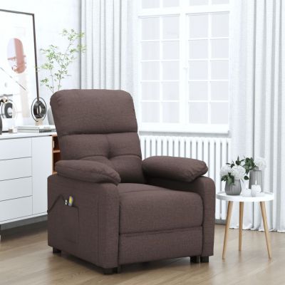 Gossi fotoliu de masaj electric, maro inchis, material textil