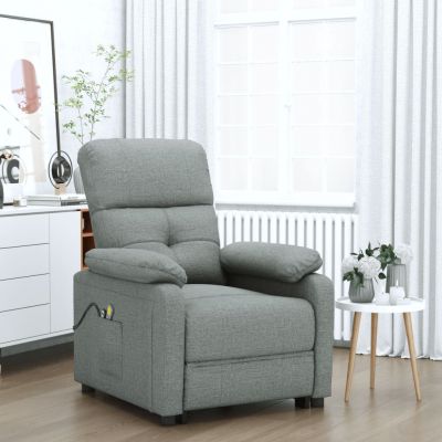 Gossi fotoliu de masaj electric rabatabil, gri inchis, textil