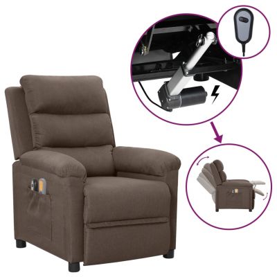 Gossi fotoliu de masaj electric rabatabil, gri taupe, textil