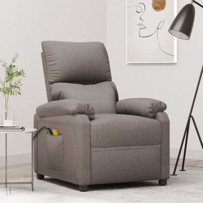 Gossi fotoliu de masaj electric rabatabil, gri taupe, textil