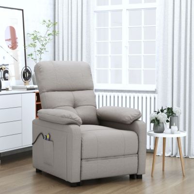 Gossi fotoliu de masaj electric rabatabil, gri taupe, textil