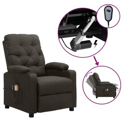 Gossi fotoliu de masaj electric rabatabil, gri taupe, textil