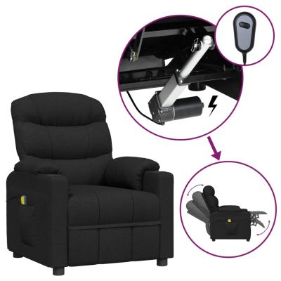 Gossi fotoliu de masaj electric rabatabil, negru, textil