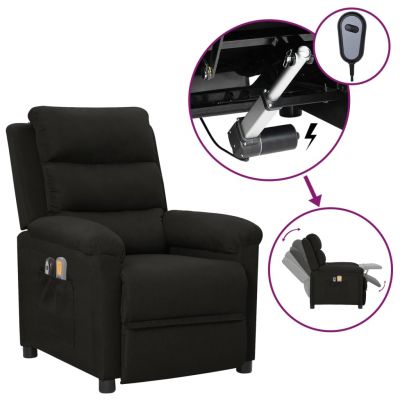 Gossi fotoliu de masaj electric rabatabil, negru, textil