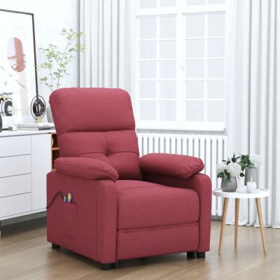 Gossi fotoliu de masaj electric rabatabil, rosu vin, textil