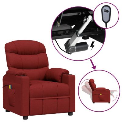 Gossi fotoliu de masaj electric rabatabil, rosu vin, textil