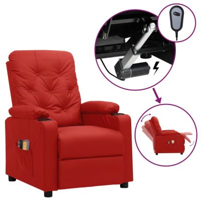 Gossi fotoliu de masaj electric, rosu vin, piele ecologica