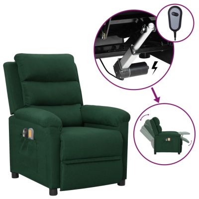 Gossi fotoliu de masaj electric, verde inchis, material textil