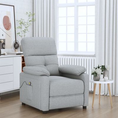 Gossi fotoliu de masaj, gri deschis, material textil